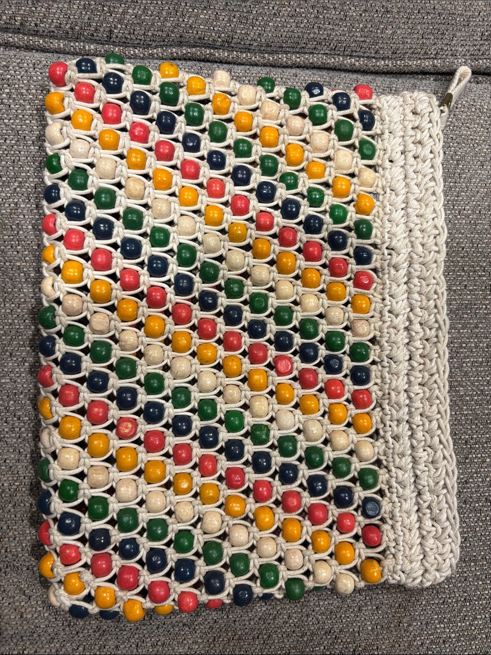Madewell Multicolor Beaded Macramé Clutch